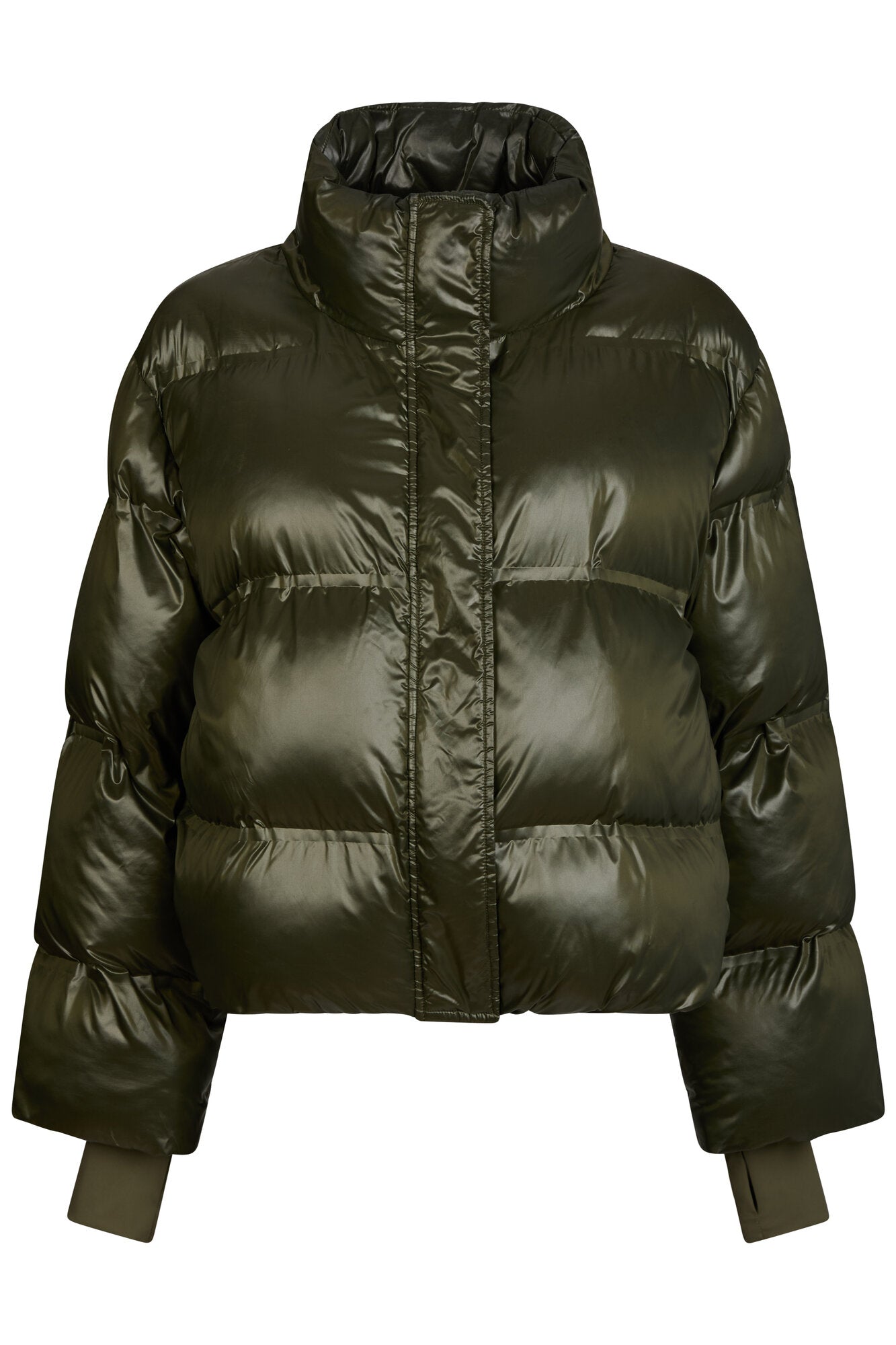 Rhea Shiny Puffer jakke - Olive
